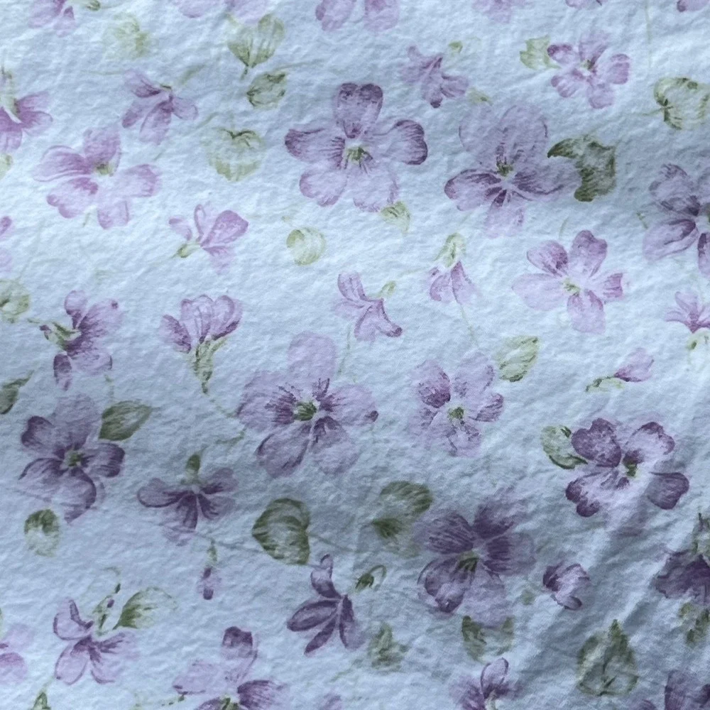 Vtg. Ralph Lauren King Sheet Set Lavender Purple Floral Calico 3-Piece USA Made